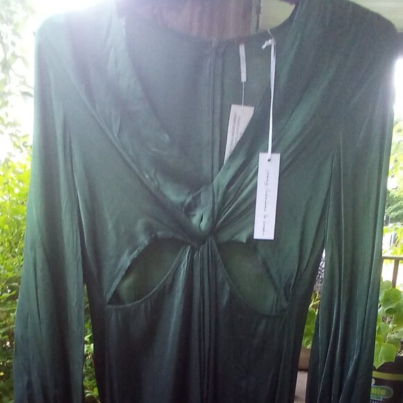Young, Fabulous & Broke Deep Ombre Jade Green Silk Maxi Dress M NWT - Picture 7 of 11